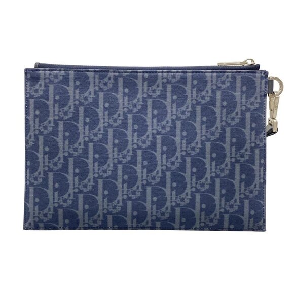 Auth DIOR/ChristianDior - 2ESCA338DDO Navy Multi Jacquard Clutch Bag - Picture 2 of 16